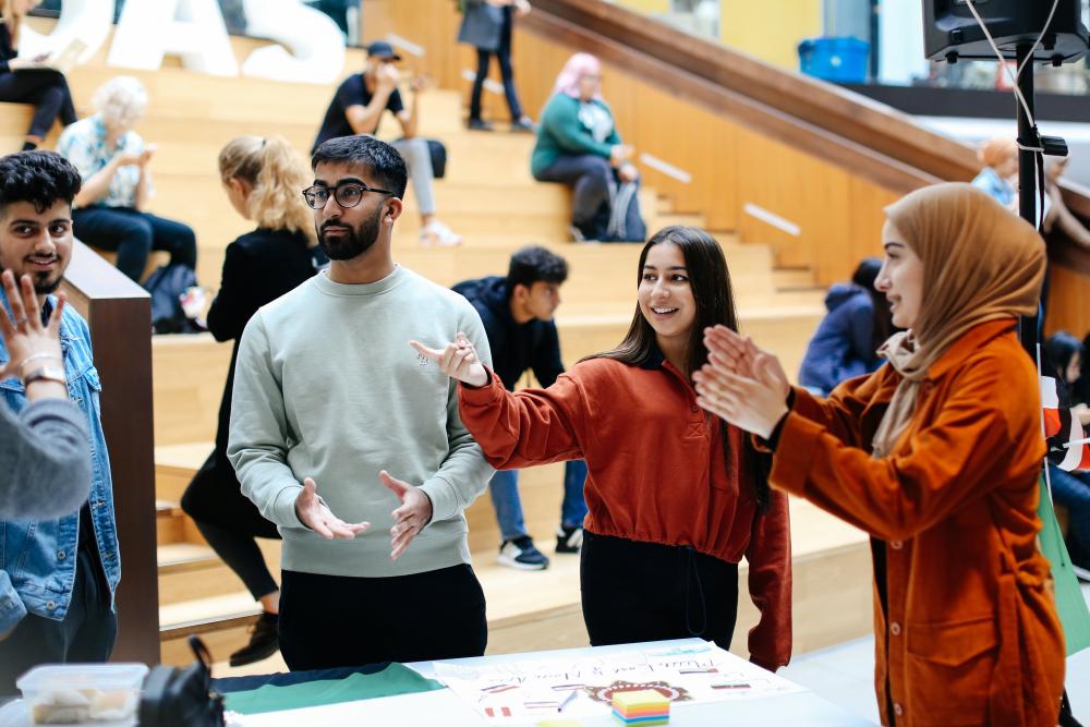 Student in the Senate House atrium