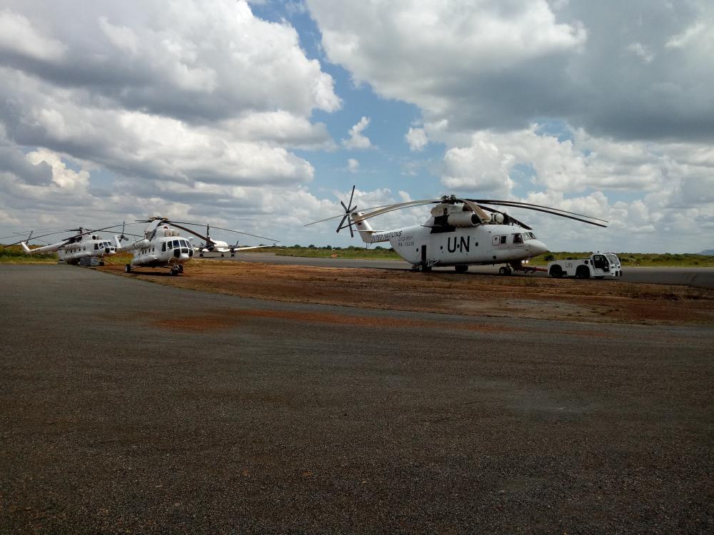 UN planes landing in South Sudan
