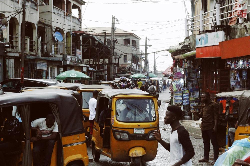 A Busy Street in Lagos, Nigeria 