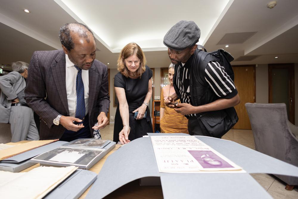 Staff of Wits University explore the papers of Solomon Plaatje